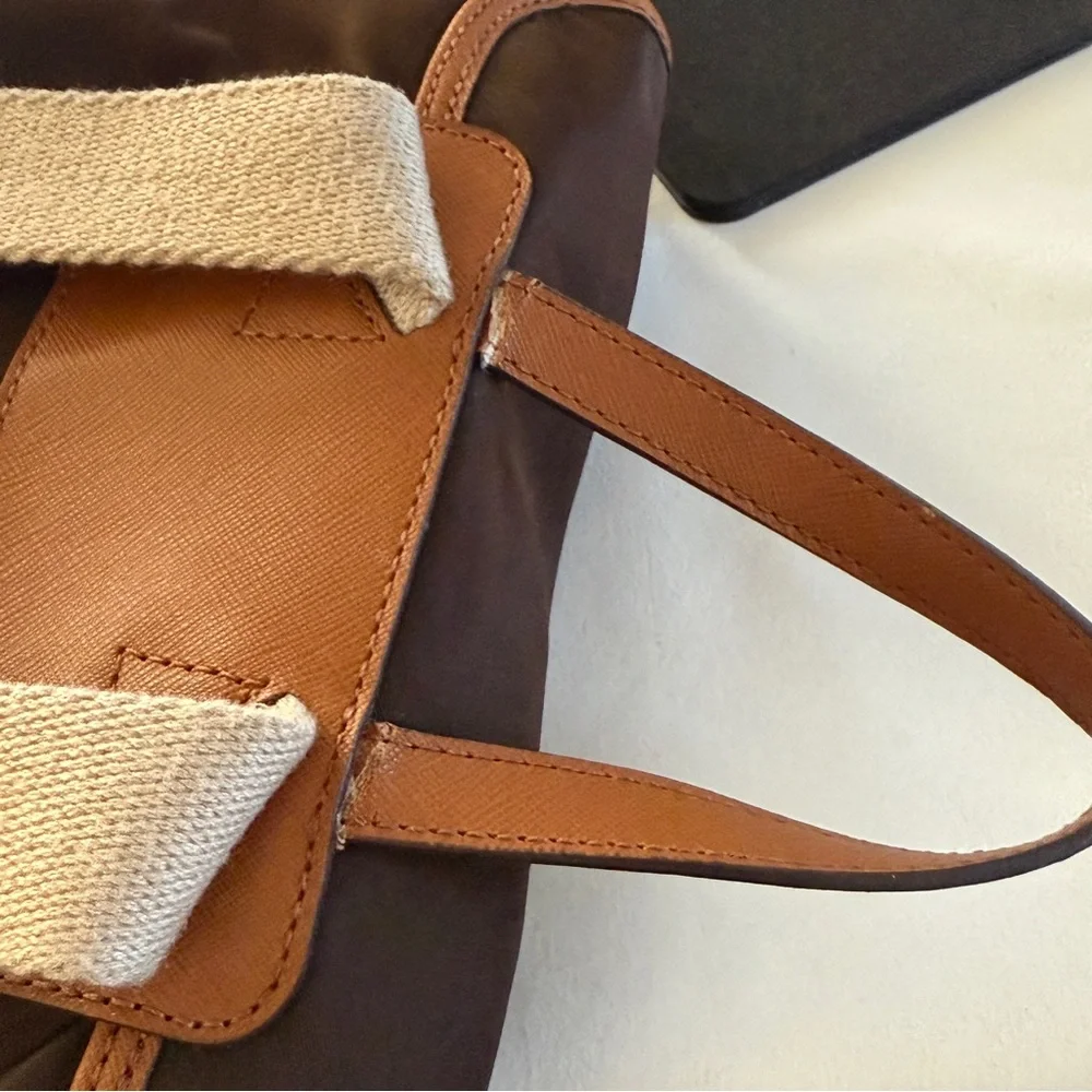 Michael Kors Dark Brown‎ Backpack with Tan Trim